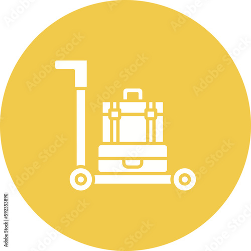 Airport cart Multicolor Circle Glyph Inverted Icon