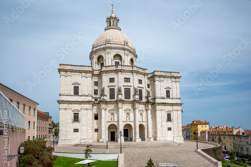 View of Church of Santa Engracia National Pantheon in Lisbon, Portugal