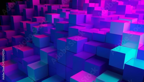 Obraz na płótnie Abstract Background with Cubes Generative AI