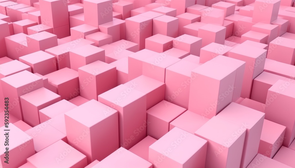 Obraz premium Pink Abstract Background with Cubes Generative AI