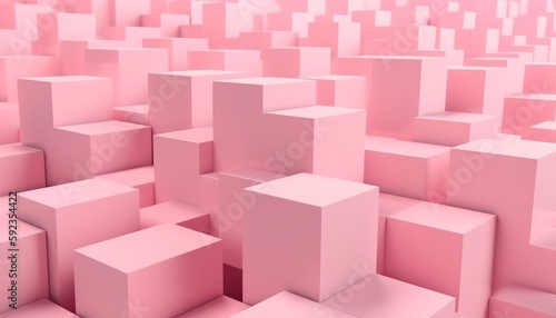 Pink Abstract Background with Cubes Generative AI