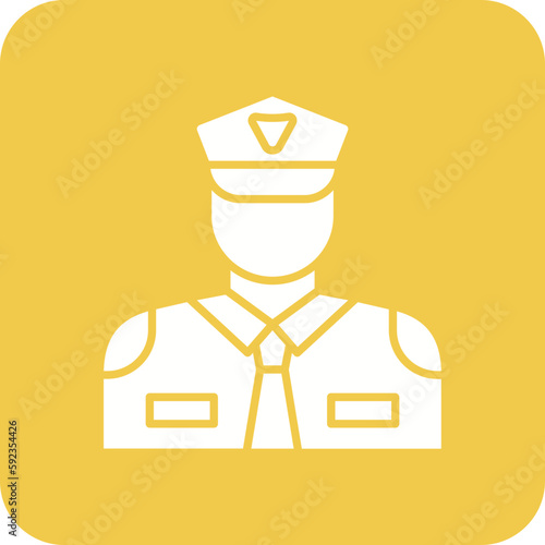 Security guard Multicolor Round Corner Glyph Inverted Icon