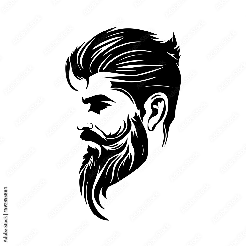 Black bearded man vector logo graphic illustration Black bearded man vector logo graphic illustration