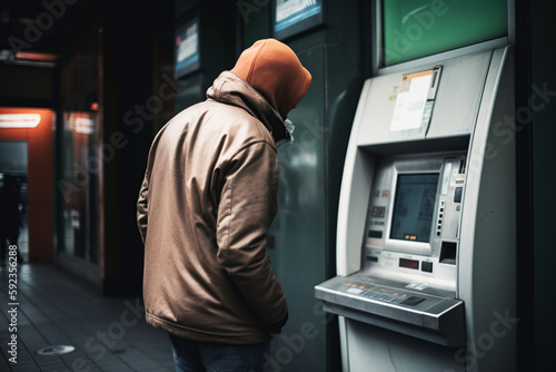 Man at ATM. Generative AI.