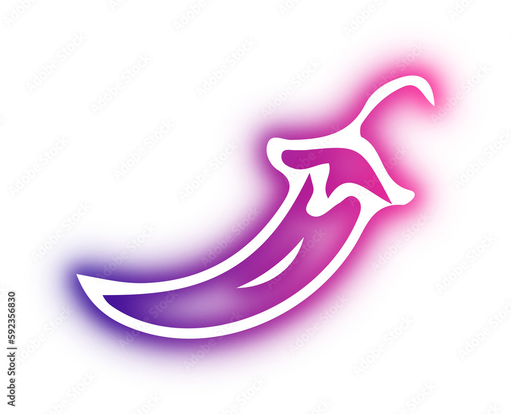 Fototapeta premium Collection of food neon