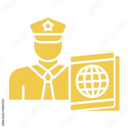 Passport control Multicolor Glyph Icon