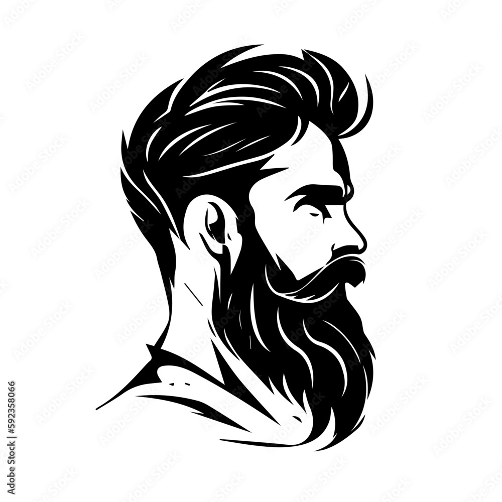 Black bearded man vector logo graphic illustration Black bearded man vector logo graphic illustration