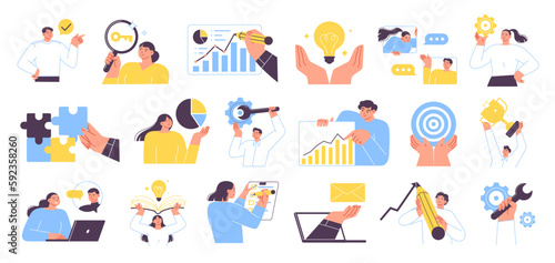 People doing different business activities