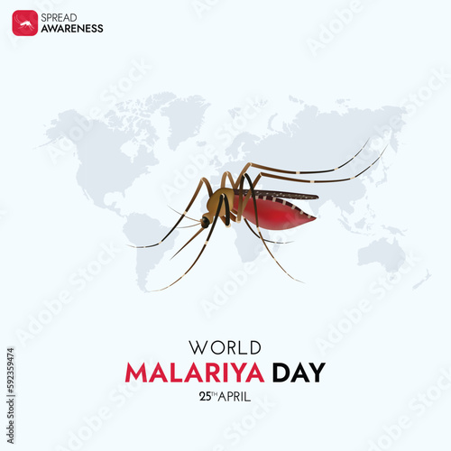 World Malaria Day Social Media Post, No mosquito No Malaria Design Concept