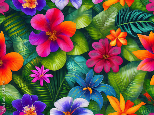 Tropical Flowers Illustration © Bryan