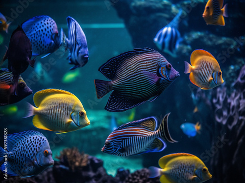 fish swimming in aquarium