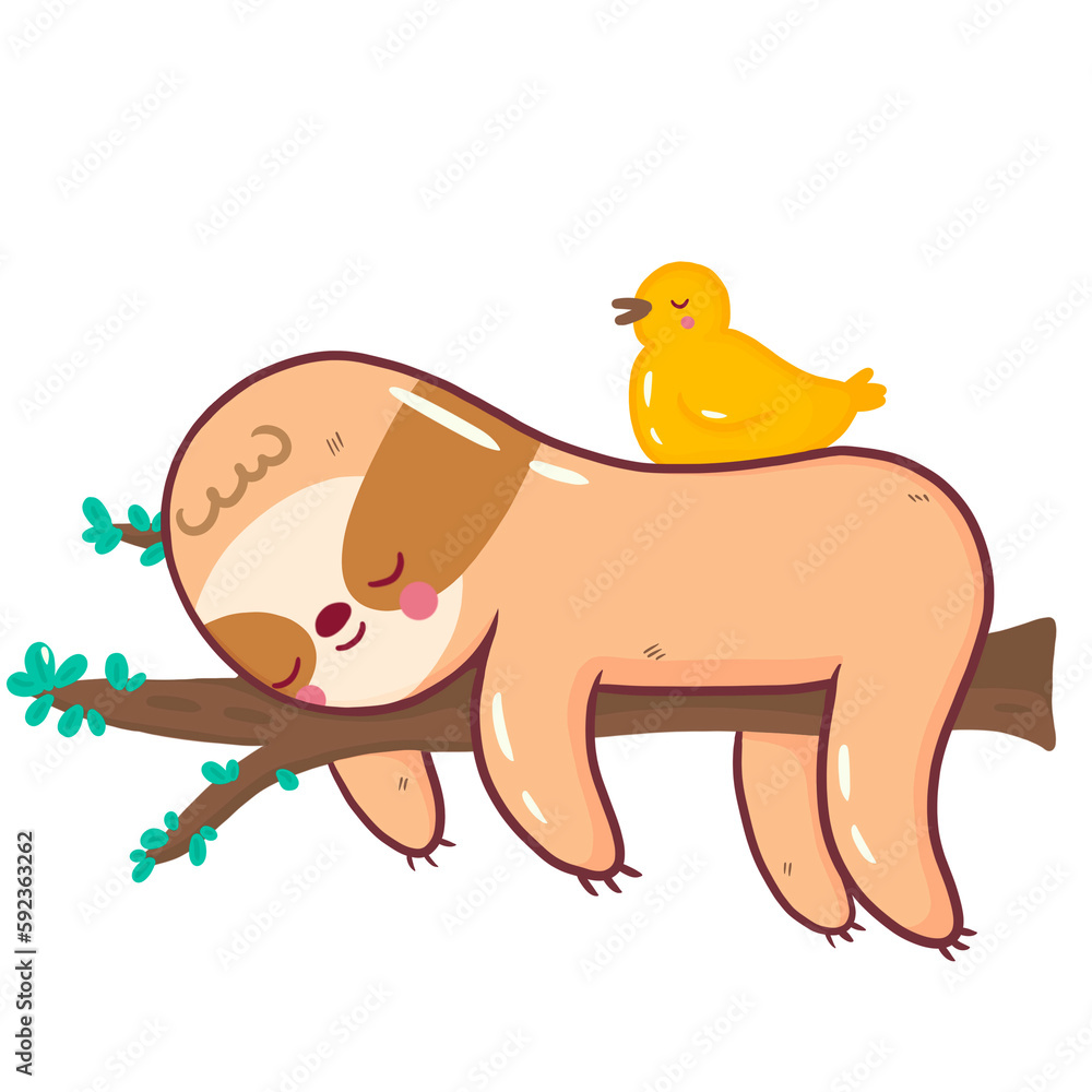 Fototapeta premium Sloth Sleeping On The Tree
