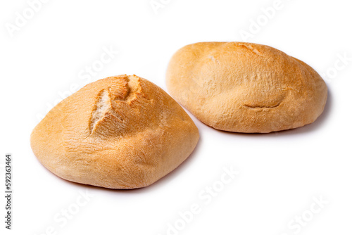 Pane pita, tipico pane arabo isolato su fondo bianco  photo