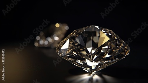 presentation a diamond and gold business, close shot, sharp, hyper - realistic, photography, generative ai