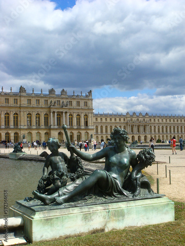 Beautiful view of Versailles on a summer day. Paris. France.