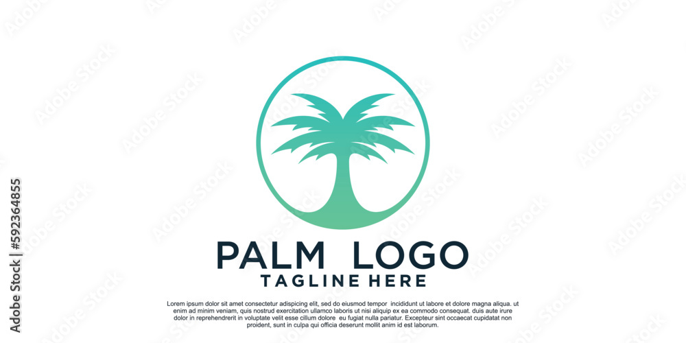 Fototapeta premium Palm logo design with unique concept Premium Vector Part 1