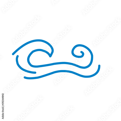 line icons with simple doodle waves.