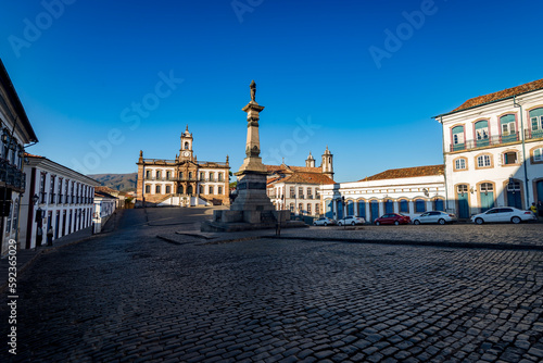 Tiradentes Square  Ouro Preto Historic baroque city  Minas Gerais  Brazil