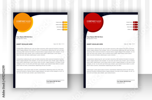 Attractive business letterhead template with two color variations