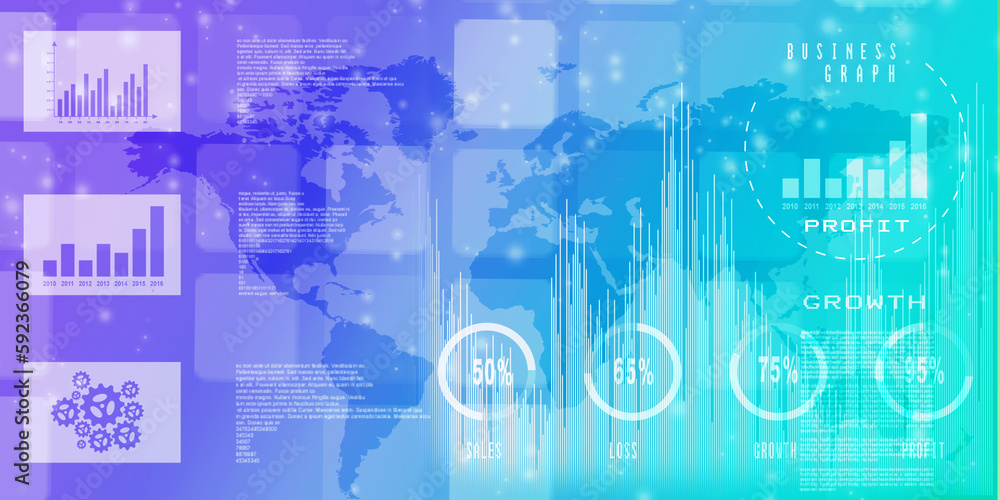2d rendering Stock market online business concept. business Graph 2d rendering Stock market online business concept. business Graph