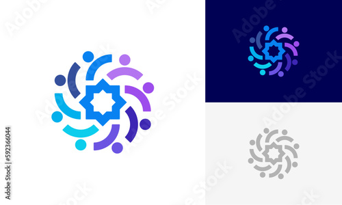 Community people, social community, human family logo abstract design vector