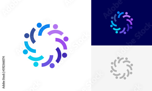 Community people, social community, human family logo abstract design vector