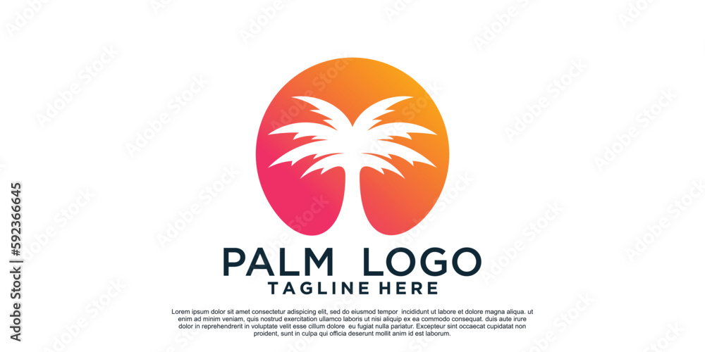 Fototapeta premium Palm logo design with unique concept Premium Vector Part 5