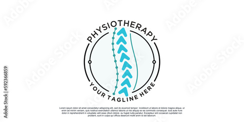 Physiotherapy creative logo design simple concept Premium Vector