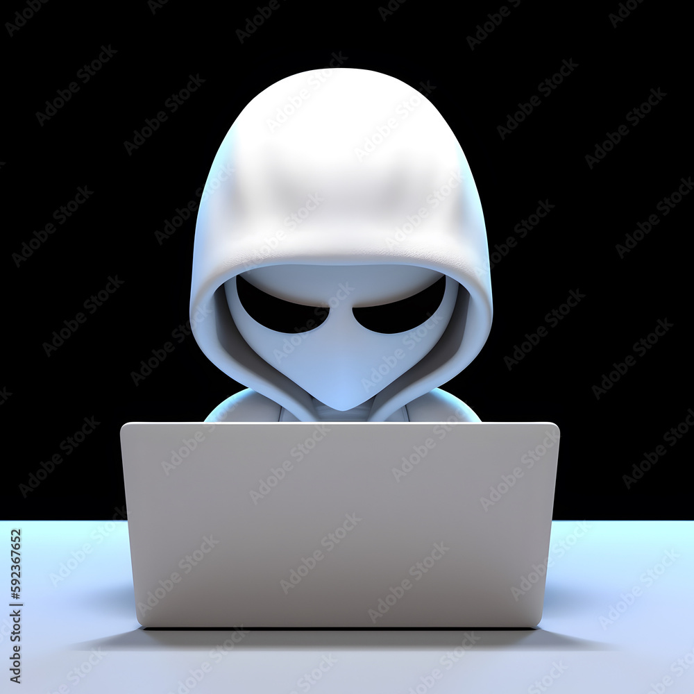 Anonymous cute hacker. Concept of hacking cybersecurity, cybercrime, cyberattack, etc. Anonymous cute hacker. Concept of hacking cybersecurity, cybercrime, cyberattack, etc.
