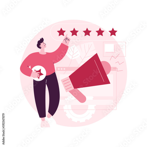 Reputation management abstract concept vector illustration. Digital marketing service, webpage navigation, public relations, communication strategy, social media, UI menu bar abstract metaphor.