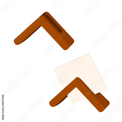 Wooden napkin holder. Napkin holder, a stand for napkins made of wood in which there are napkins. Vector illustration isolated on white background