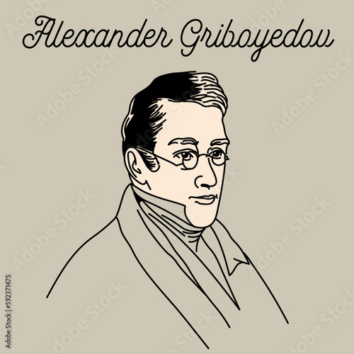Alexander Griboyedov was a Russian poet, prose writer, playwright, diplomat, linguist, historian, orientalist, pianist and composer. Vector