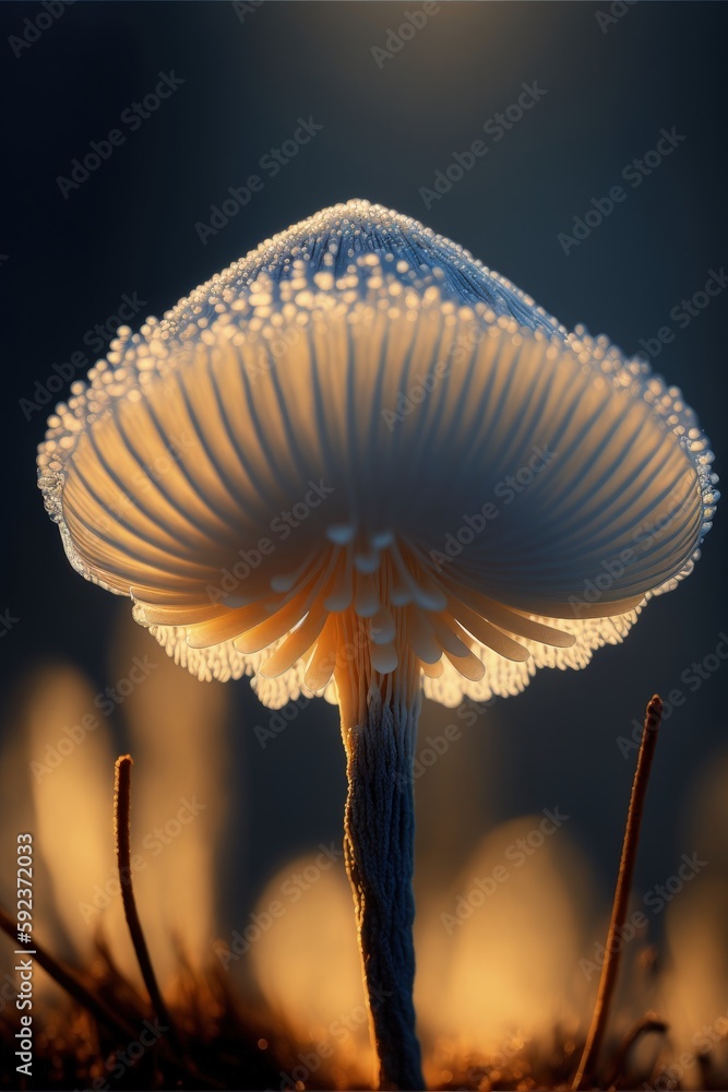 Coprinus comatus mushroom close up. Generative AI Coprinus comatus mushroom close up. Generative AI
