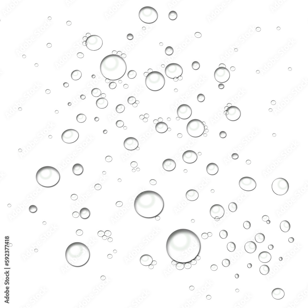 bubbles in water  isolated on transparent or white background, png, mockup