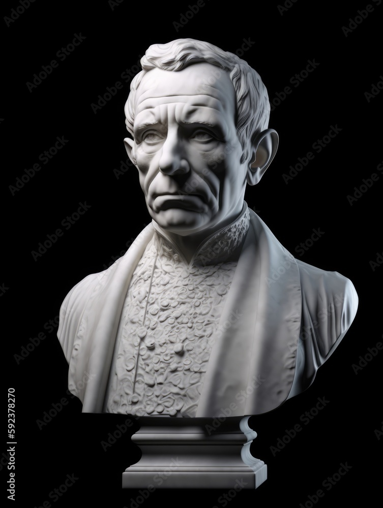 Obraz premium An ancient Bust made from white marble created with Generative AI