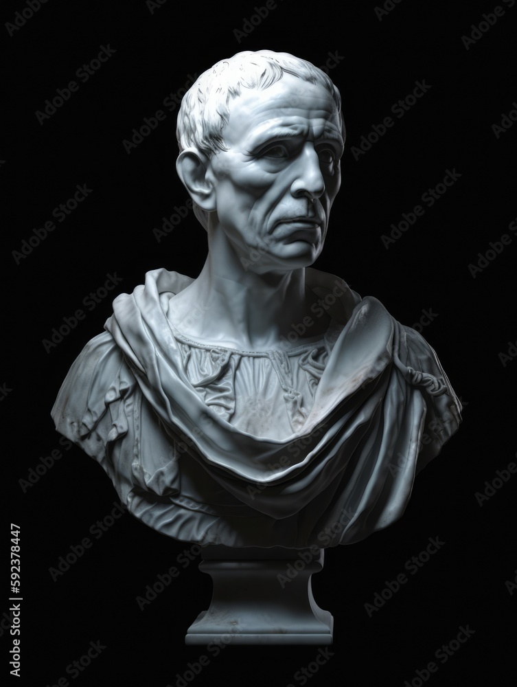 An ancient Bust made from white marble created with Generative AI An ancient Bust made from white marble created with Generative AI