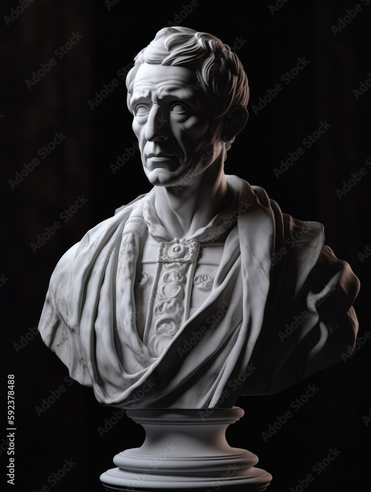 An ancient Bust made from white marble created with Generative AI An ancient Bust made from white marble created with Generative AI