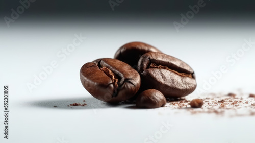 A studio shot of coffee beans created with Generative AI