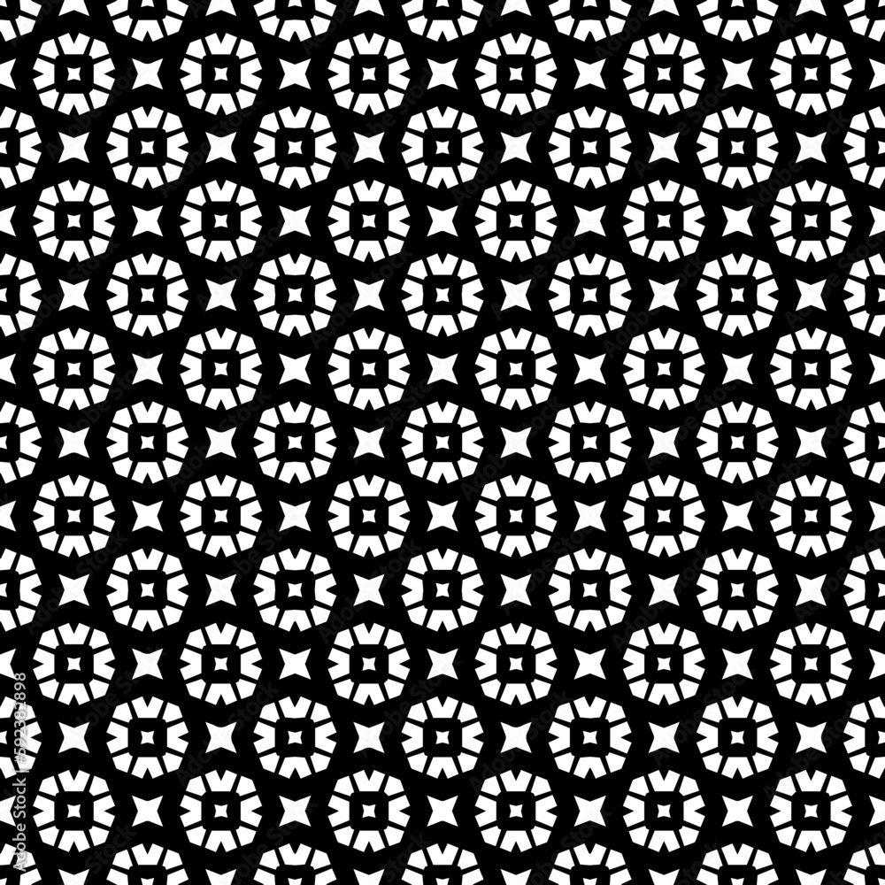 Black and white seamless pattern texture. Greyscale ornamental graphic design. Mosaic ornaments. Pattern template. Vector illustration. EPS10. Black and white seamless pattern texture. Greyscale ornamental graphic design. Mosaic ornaments. Pattern template. Vector illustration. EPS10.