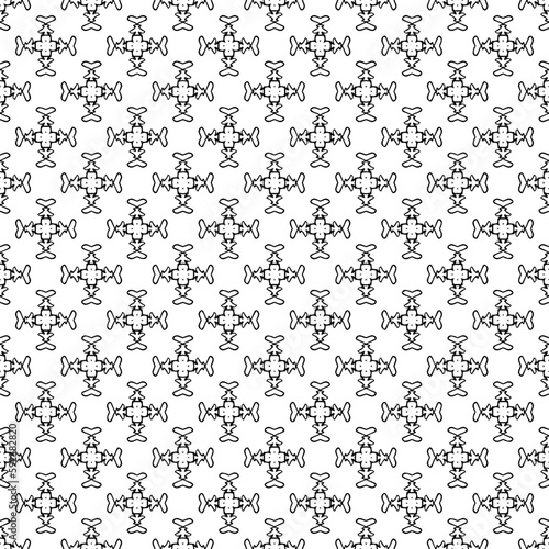 Black and white seamless pattern texture. Greyscale ornamental graphic design. Mosaic ornaments. Pattern template. Vector illustration. EPS10.