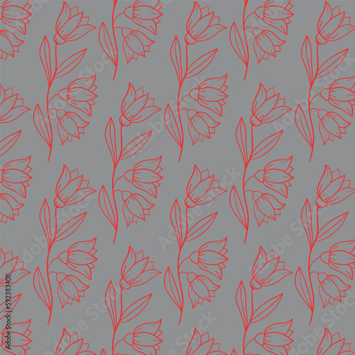 Elegant floral seamless pattern with tree branches. Vector organic background.