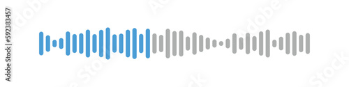 Voice audio message. Radio sound waves. Music audio track waveform. Vector isolated illustration