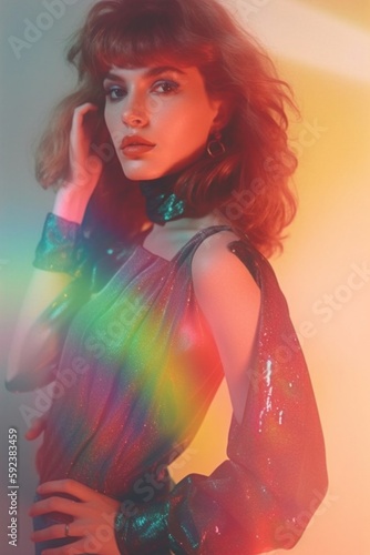 Fashionable woman of the 80s