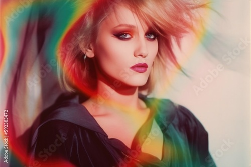 Fashionable woman portrait of the 80s