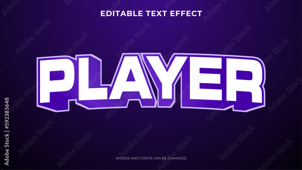 Editable 3d text effect