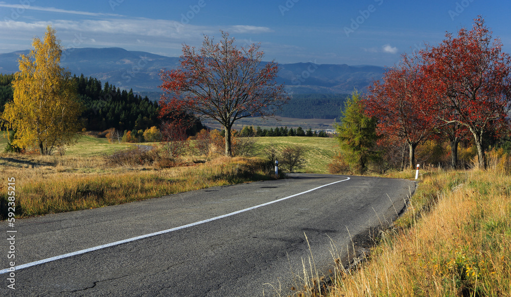 Autumn view on High Tatras mountains national park in Slovakia