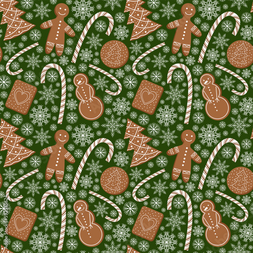 seamless pattern background with christmas gingerbread