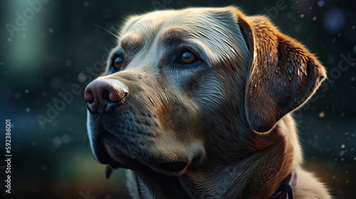 Realistic Labrador Illustration: A Stunning Portrait of Man's Best Friend, Generative AI