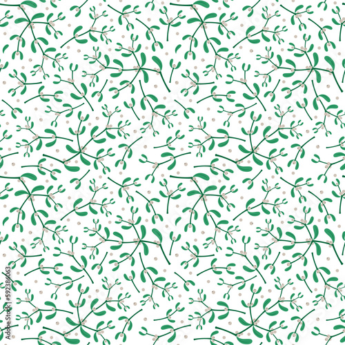 seamless pattern christmas mistletoe