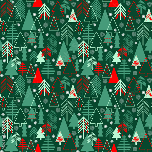 seamless pattern background christmas forest